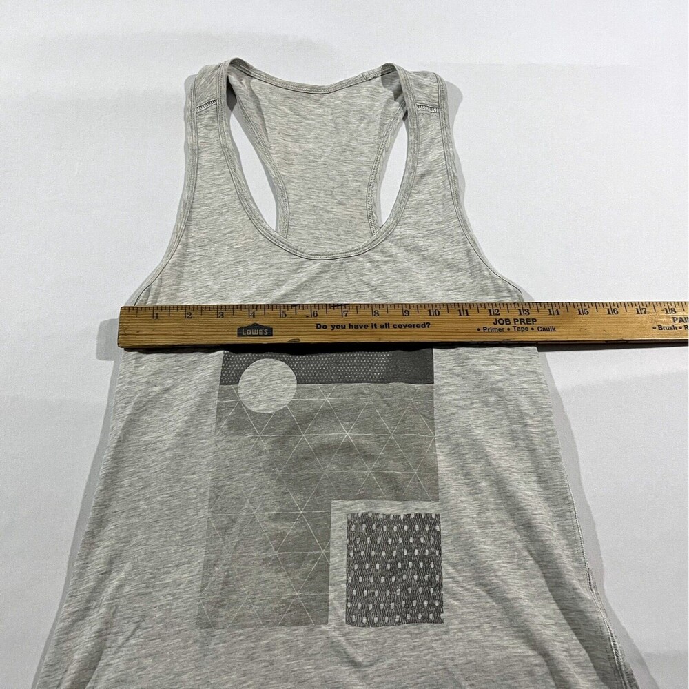 Lululemon Gray Womens Superb Tank Square Print Top Yoga Athleisure Casual Sz 4 - Picture 4 of 6
